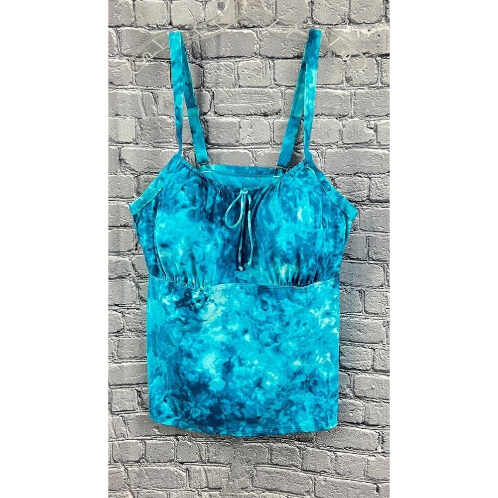 Lands End Swim Tankini Top With Adjustable Straps & Built-In Bra Womens Plus 22W